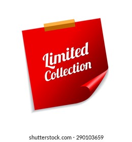 Limited Collection Red Sticky Notes Vector Icon Design