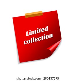 Limited Collection Red Sticky Notes Vector Icon Design