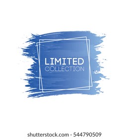 Limited Collection text with a background brush watercolor and square frame