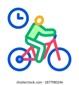 limited cycling time icon vector. limited cycling time sign. color symbol illustration