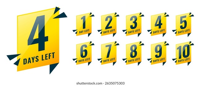 limited day left countdown template for special offer or sale vector
