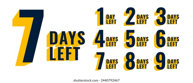 limited days left countdown sign template for business promo vector