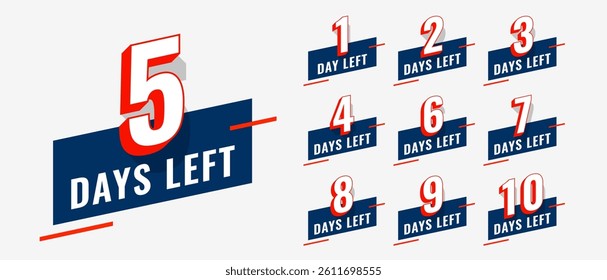 limited days left to go badge for website promotion vector 