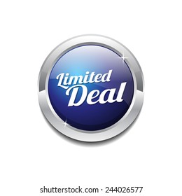 Limited Deal Blue Vector Icon Button