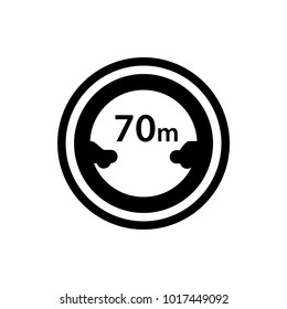 limited distance vector road sign icon
