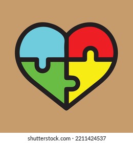 Limited Edition Artwork 4 Piece of Love Illustration, icon vector, concept design, symbol, sign love, valentine, heart shape, romantic puzzle, romance background, jigsaw logo, marriage day, holiday.