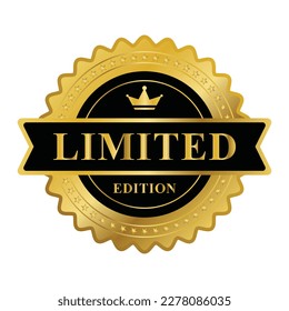 Limited Edition Badge, Stamp, Rubber, Award Badge, Seal, Label, Sticker, Tag, Golden Limited Edition Vector Illustration