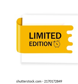 Limited edition banner with clock icon. Modern vector label design.