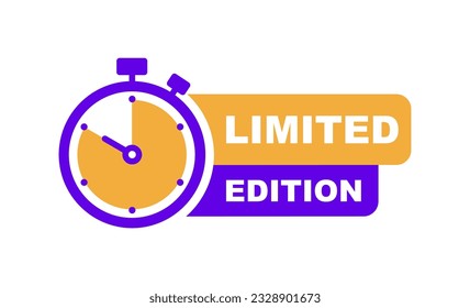 Limited edition banner with timer. Limited offer label. Countdown of time for spesial offer. Banner for sale promotion. Vector illustration.