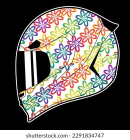 Limitierte Auflage schöne bunte Sport-Abenteuer Helm Helm traditionellen indonesischen Kultur traditionellen Batik-Design für Logo oder kommerzielle Illustration