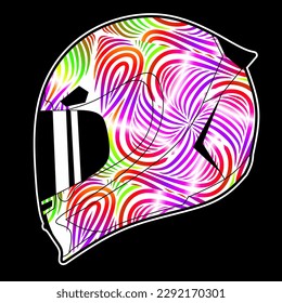 Limitierte Auflage schöne bunte Sport-Abenteuer Helm Helm traditionellen indonesischen Kultur traditionellen Batik-Design für Logo oder kommerzielle Illustration