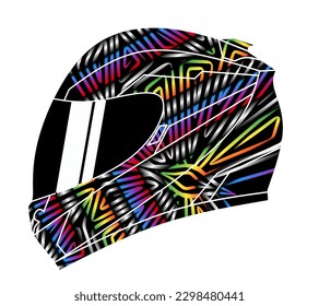 Limitierte Auflage schöne bunte Sport-Abenteuer Helm Helm traditionellen indonesischen Kultur traditionellen Batik-Design für Logo oder kommerzielle Illustration