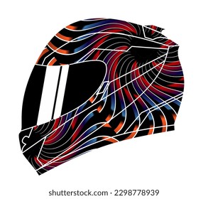 Limitierte Auflage schöne bunte Sport-Abenteuer Helm Helm traditionellen indonesischen Kultur traditionellen Batik-Design für Logo oder kommerzielle Illustration