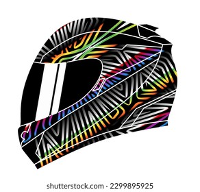 Limitierte Auflage schöne bunte Sport-Abenteuer Helm Helm traditionellen indonesischen Kultur traditionellen Batik-Design für Logo oder kommerzielle Illustration