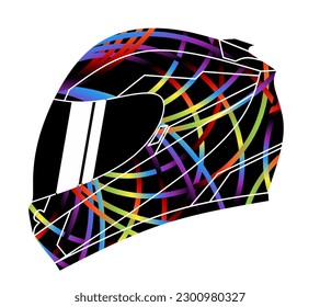 Limitierte Auflage schöne bunte Sport-Abenteuer Helm Helm traditionellen indonesischen Kultur traditionellen Batik-Design für Logo oder kommerzielle Illustration