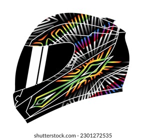 Limitierte Auflage schöne bunte Sport-Abenteuer Helm Helm traditionellen indonesischen Kultur traditionellen Batik-Design für Logo oder kommerzielle Illustration