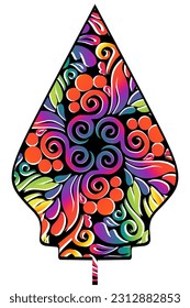 Limited edition beautiful colourful traditional mountain Puppet indonesian culture batik dayak design for logo or commercial illustration