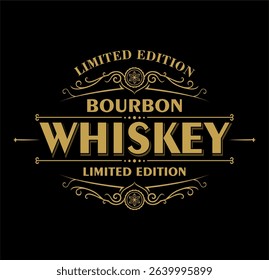 limited edition bourbon whiskey t-shirt graphic design vector illustration 
