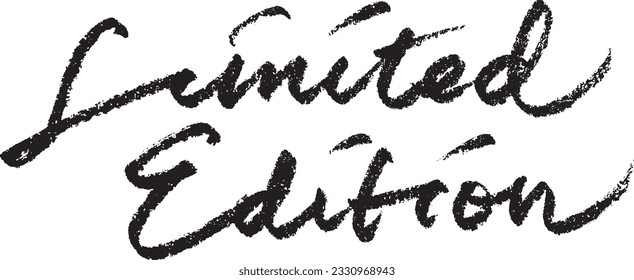 Limited Edition brush calligraphy lettering. Handwritten text. 