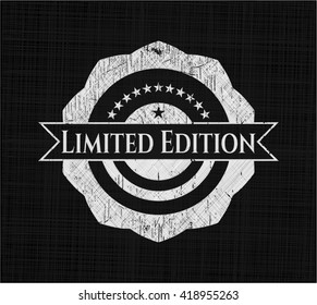 Limited Edition chalk emblem written on a blackboard