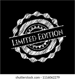 Limited Edition chalkboard emblem written on a blackboard