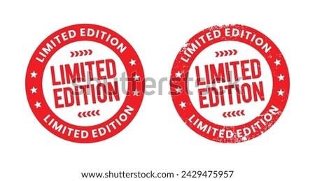 Limited edition circle red grunge rubber stamp isolated on white. vector illustration