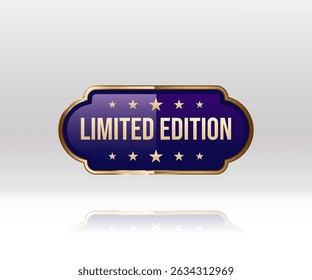 Limited Edition Creative Badge Idea, Stylist and elegant golden shield design. Commonly used for marketing, packaging, and branding for upscale products and services.