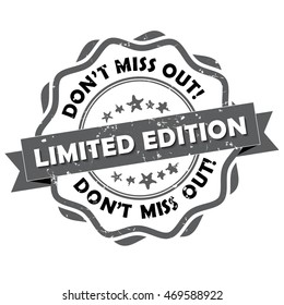 Limited Edition. Don't miss out - grunge label. Print colors used