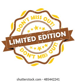 Limited Edition. Don't miss out - grunge label. Print colors used