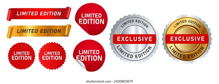 limited edition exclusive seal emblem red gild silver label sticker sign offer quality advertising market