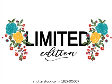 limited edition flower rose embroidery fashion design slogan text lettering daisy trend 