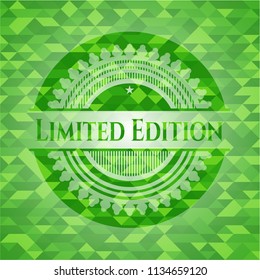 Limited Edition green emblem. Mosaic background