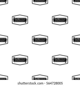 Limited edition icon in black style isolated on white background. Label pattern stock vector illustration.