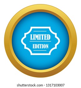 Limited edition icon blue vector isolated on white background for any design