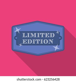 Limited edition icon in flat style isolated on white background. Label symbol stock vector illustration.