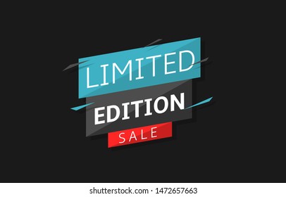 Limited edition label. Discount template, Vector illustration