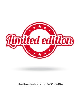 Limited Edition Label Red Color Isolated Stock Vector (royalty Free 