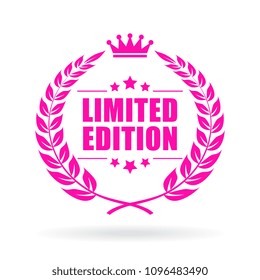 Limited edition laurels vector icon isolated on white background