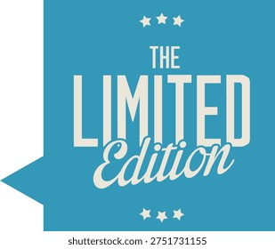 The limited edition logo with a blue background