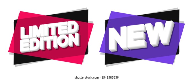 Limited Edition and New banners design template, promotion tags, vector illustration