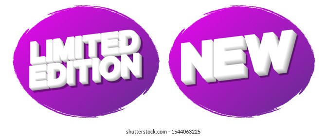 Limited Edition and New banners design template, brush grunge, promotion tags, vector illustration