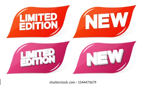 Limited Edition and New banners design template, promotion tags, vector illustration