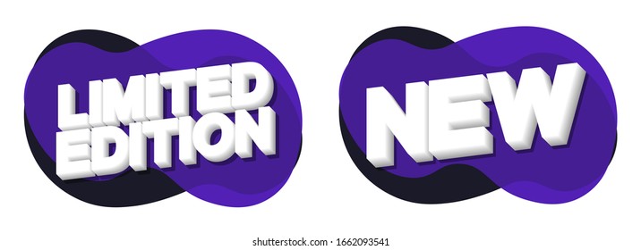Limited Edition and New, bubble banners design template, app icons, vector illustration