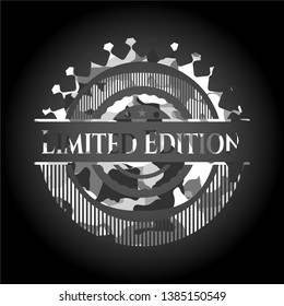 Limited Edition on grey camouflage pattern
