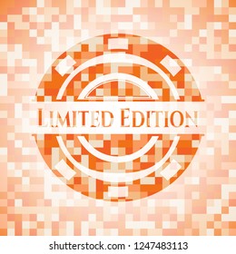 Limited Edition orange mosaic emblem with background
