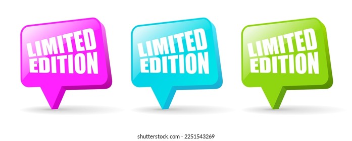 Limited edition pin icons set isolated on white background, limited edition abstract business illustration