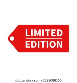 Limited Edition In Red Color And Hanging Tag Shape With White Line For Advertisement
