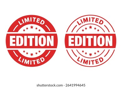 Limited Edition Red Round Badge Vector - Exclusive Product Label