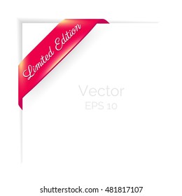 Limited edition 	ribbon banner icon isolated on white background. Vector illustration