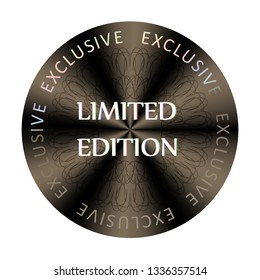 Limited edition round hologram realistic sticker. Medal, prize, sign, icon, logo, tag, stamp, seal. Rainbow vector element for label design